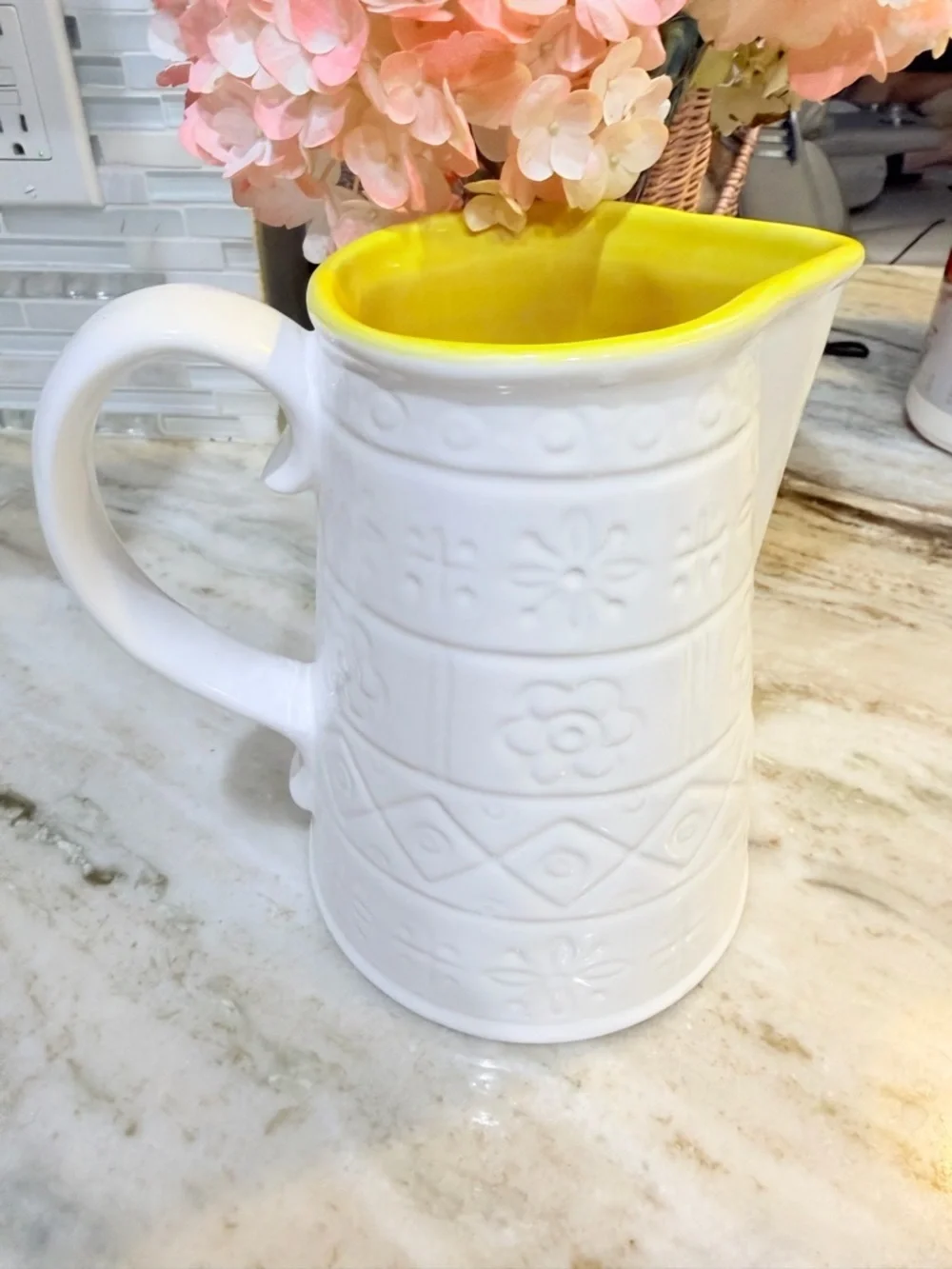 Crate and Barrel Pitcher white vase jar